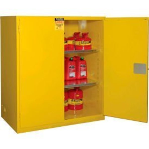 Jamco Global Industrial„¢ Flammable Cabinet, Manual Close Double Door, 120 Gallon, 59"Wx35"Dx65"H BM120YPQQ